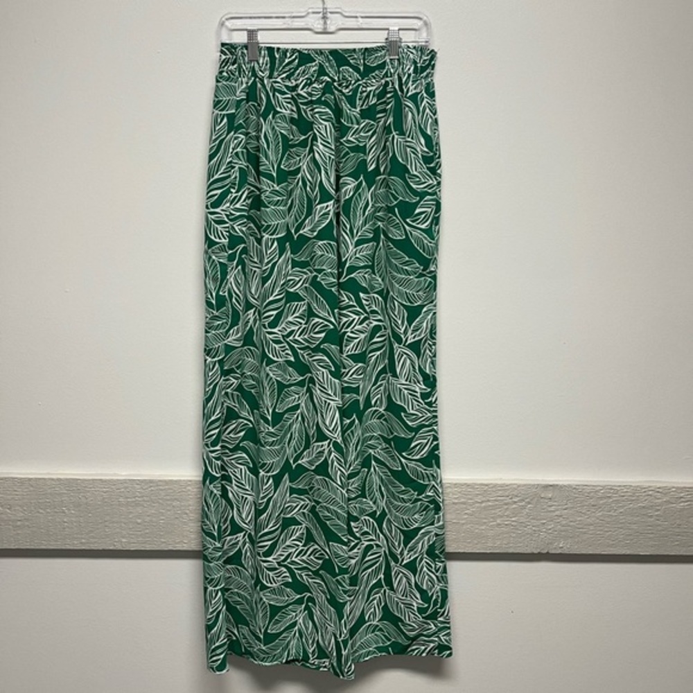 Gorgeous Wide Leg Leaf Print Pants L